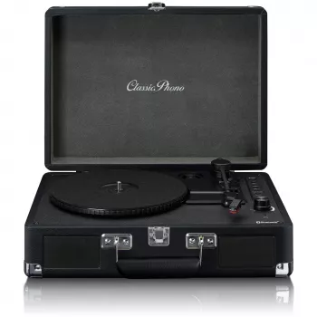 Gramofón s remeňovým pohonom Lenco TT-115 čierny – prenosný kufríkový gramofón, Bluetooth 5.0, USB nahrávanie, 33/45/78 ot/min