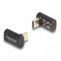 DeLOCK adaptér USB 40 Gbps USB Type-C PD 3.0 100 W konektor samec na konektor samica zahnutý 8K 60 Hz