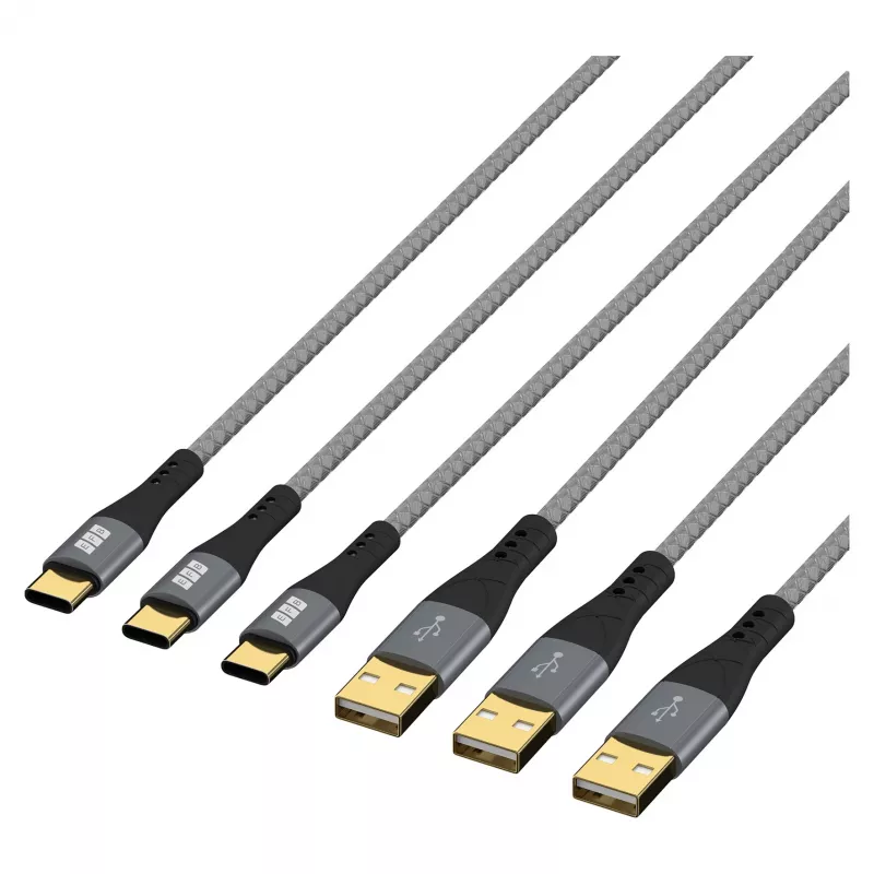 EFB Elektronik USB-A na USB-C súprava káblov 60W QC 3A 3x2m – digitálny/dáta (USB-AC-00008)