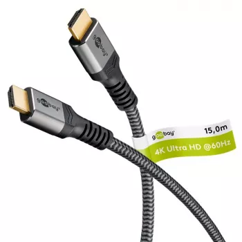 Plus High-Speed HDMI kábel s Ethernetom, 4K @ 60Hz (sivý, 15 metrov)