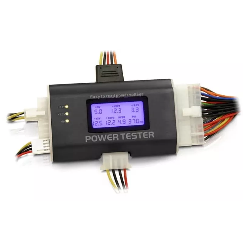 DeLOCK 18159 tester napájacích zdrojov III pre ATX/BTX/ITX, čierno-biely