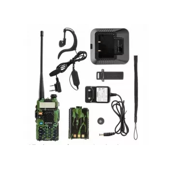 Prenosná obojsmerná rádiostanica Baofeng UV-5R 5W HT Camo — dualband FM, 5 W, 1800 mAh batéria