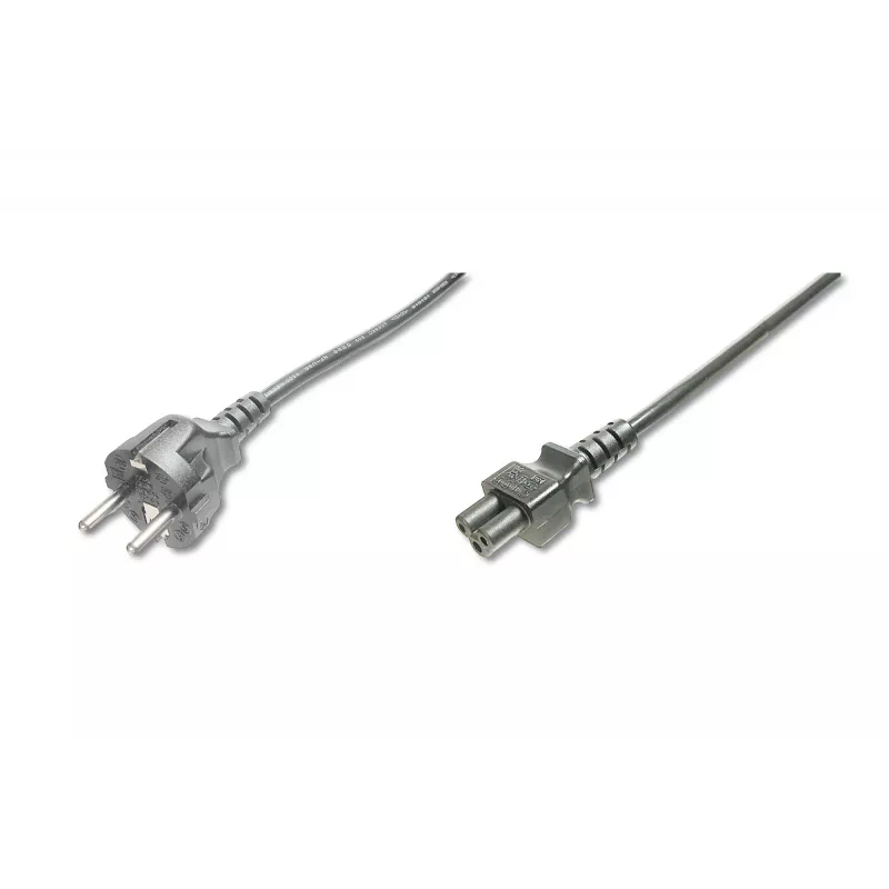 Assmann napájací kábel, Schuko – C5, konektor samec/samica, 1,8m, H05VV-F3G 0,75 mm², čierny (AK-440103-018-S)