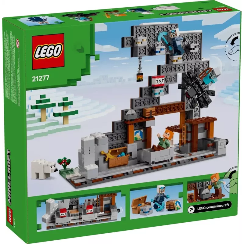 Stavebná hračka LEGO Minecraft The Pickaxe Mine sada 21277 – 530 dielov, 3 minifigúrky, vek 8+