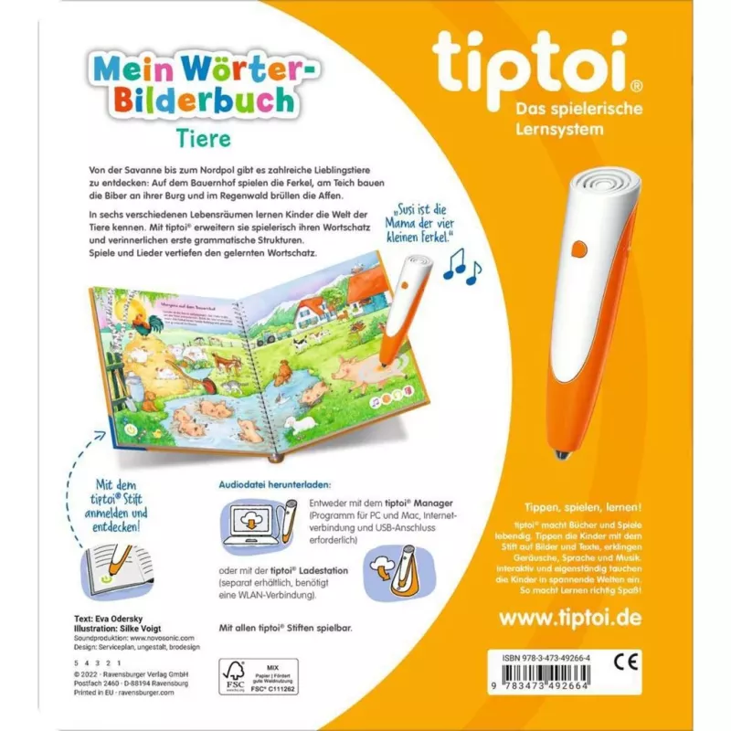 tiptoi Mein Wörter-Bilderbuch: Tiere, učebná kniha