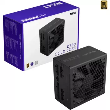 C750 GOLD CORE, PC napájací zdroj čierny, 1x 12-Pin High Power GPU, 3x PCIe, cable management, 750 wattov