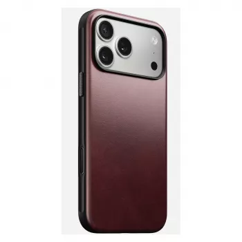 Kožené puzdro Nomad Modern pre iPhone 17 Pro Max (6,9 palcov) – bordová, koža+TPU+PC