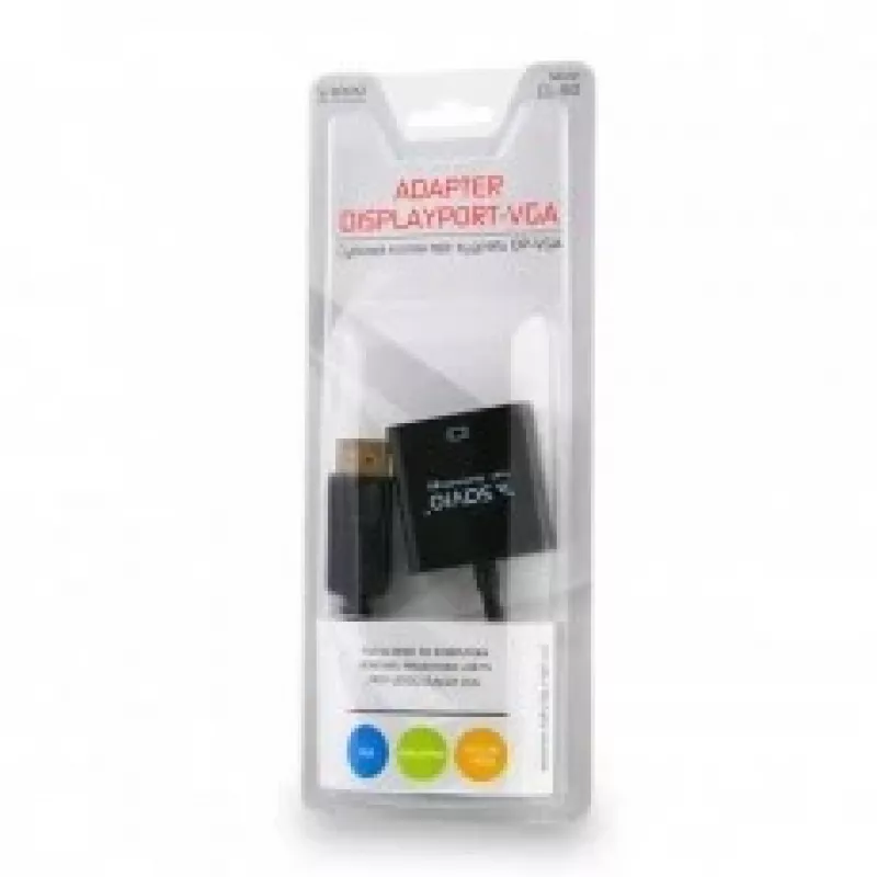 Video káblový adaptér Savio CL-90 DisplayPort na VGA 0,2 m čierny