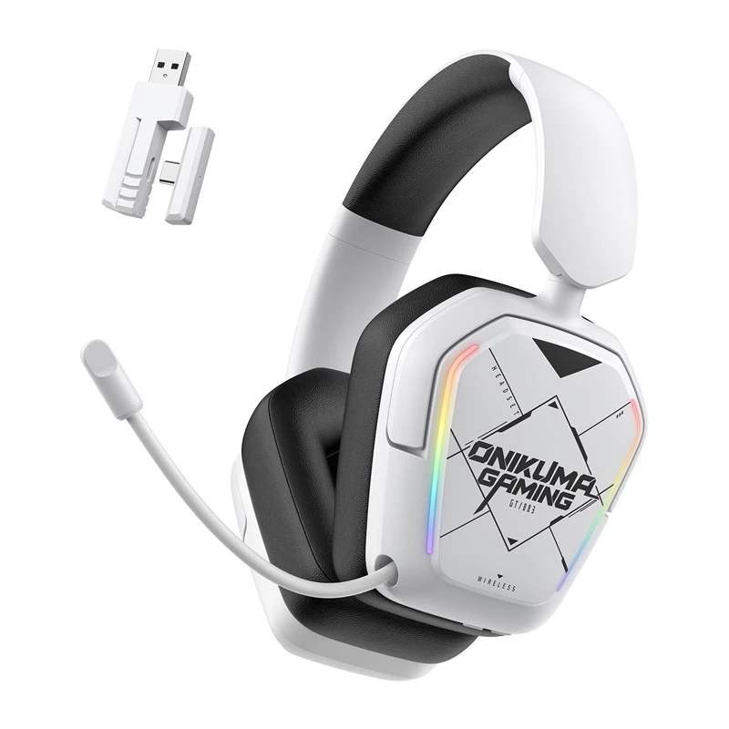 Káblový/bezdrôtový headset Onikuma GT883 biely — Bluetooth a káblové pripojenie, over-ear dizajn