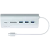 Satechi Type-C hliníkový USB hub a čítačka kariet, strieborný, ST-TCHCRS