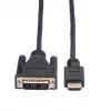 ROLINE adaptérový kábel HDMI na DVI-D (Single Link) - 1,5m - čierny (11.04.5516)