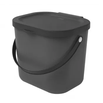 Odpadkový kôš Rotho Albula obdĺžnikový plast 6 L, antracit, 200×235×208 mm