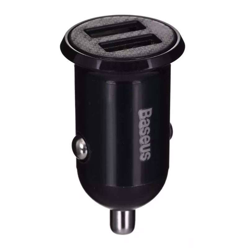 Auto nabíjačka Baseus Gain Pro univerzálna čierna – 2× USB 2.0, 2,4 A na port, vstup 12–24 V, výstup 5 V