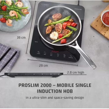 Caso ProSlim 2000 2236 Mobilná samostatná indukčná varná doska, sklo, dotykový senzor, čierna
