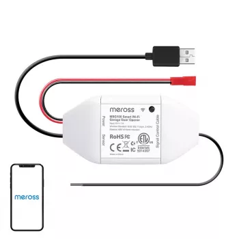 Inteligentný spínač garážových dverí Meross MSG100HK kompatibilný s HomeKit — WLAN ovládanie pre jednokrídlové garážové dvere