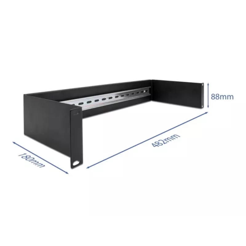 Delock 66884 19-palcový panel pre DIN lištu, 2U, čierny
