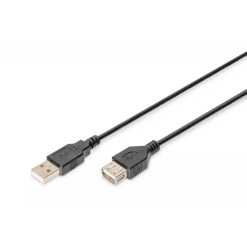 Digitus ASSMANN - USB predlžovací kábel - USB (W) na USB (W) - 1,8 m (USB/USB 2.0) - zaliaty - čierny (AK-300200-018-S)