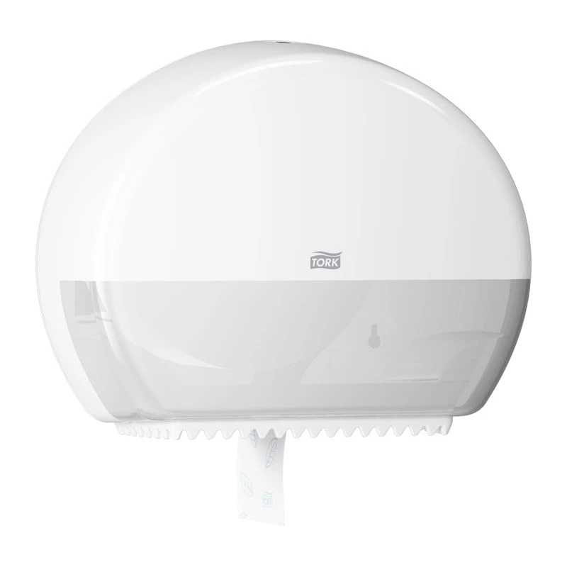 Dávkovač papierových utierok Tork Mini Jumbo Roll 132×345×275 mm, biely, MPN 555000