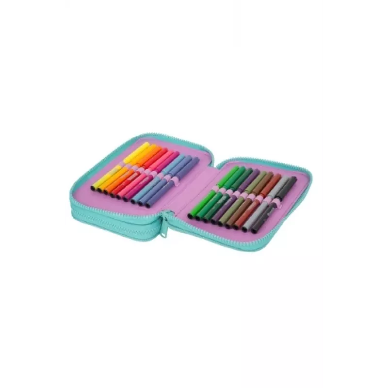 Puzdro na perá Coolpack Jumper 2 – dvojposchodový dizajn, zips, látkový povrch