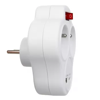 Elektrický rozbočovač dvojzásuvky MACLEAN MCE336E s 2 USB portami, Type E