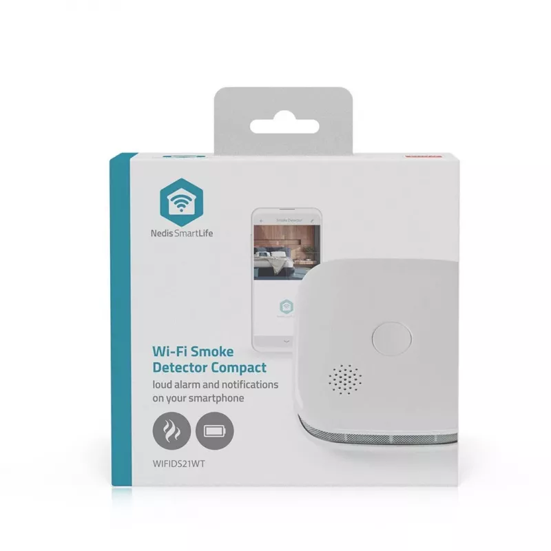 Detektor dymu Nedis WIFIDS21WT smart Wi‑Fi senzor dymu pre bezpečnosť domácnosti
