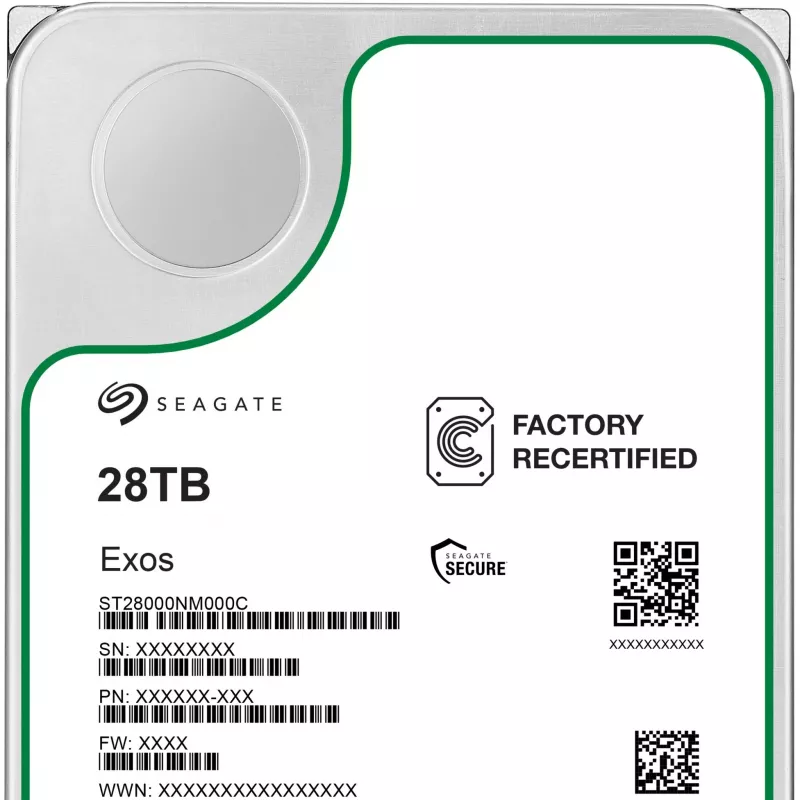 Seagate Exos ST28000NM000C-FR 28 TB SATA-600 pevný disk, 7200 ot./min, Factory Refurbished