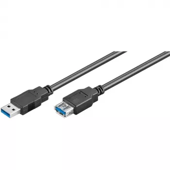 Wentronic Goobay USB 3.0 SuperSpeed predlžovací kábel, čierny, 3 m – USB 3.0 konektor samec (Type-A) > USB 3.0 konektor samica (Type-A) (93999)