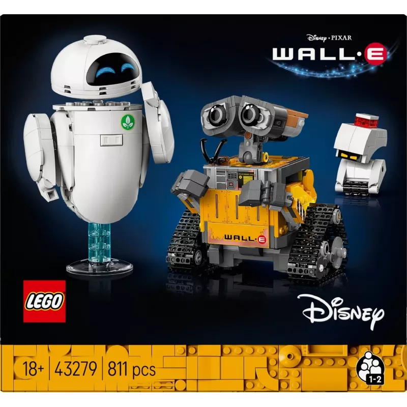 LEGO Disney Pixar 43279 WALL-E a EVE stavebnica, 811 dielikov, 18+
