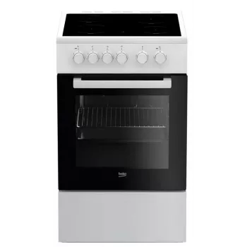 Beko FSS57000GW sporák voľne stojaci elektrický sklokeramická varná doska čierna, biela