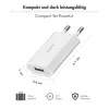 USB-A zásuvkový adaptér, 5W, 5V/1A, 1xUSB-A biely