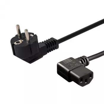 Napájací kábel SAVIO CL-116 — 1,8 m, čierny, uhlový napájací konektor Type C na uhlový IEC C13, 3-žilový 0,5 mm²