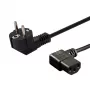 Napájací kábel SAVIO CL-116 — 1,8 m, čierny, uhlový napájací konektor Type C na uhlový IEC C13, 3-žilový 0,5 mm²
