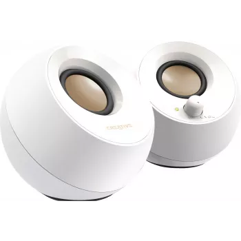 Creative Pebble 2.0 stolové stereo reproduktory, biela
