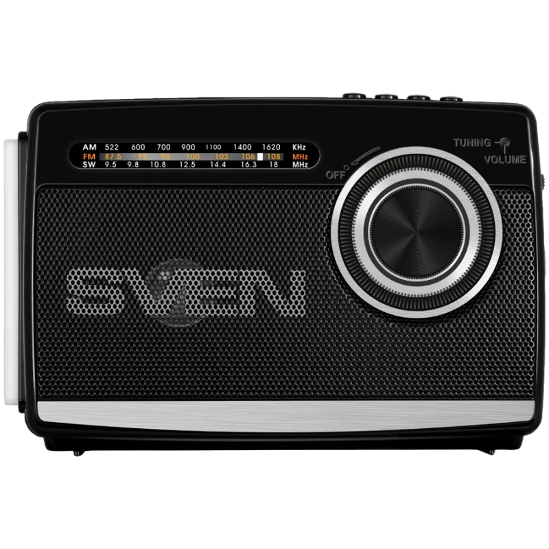 Reproduktor SVEN SRP-155, čierny (3W, Bluetooth, FM/AM/SW, USB, microSD, baterka, akumulátor)