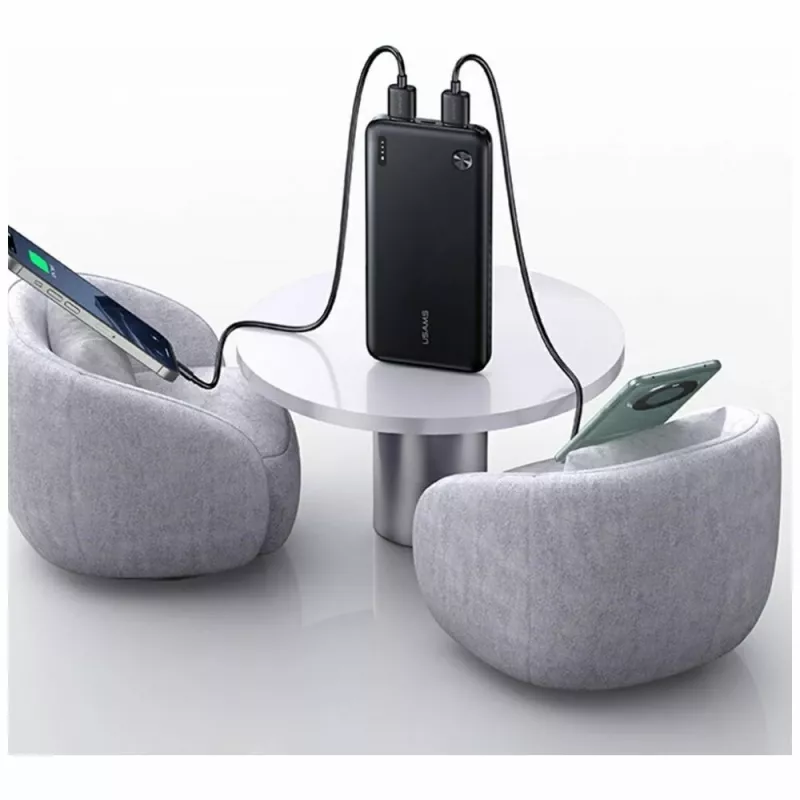 Powerbanka usams PB83 10000mAh PD 2×USB-A USB-C biela