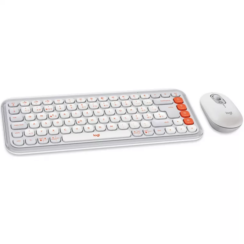 Logitech POP Icon Combo Bluetooth QWERTZ Swiss oranžová biela myš