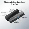 Dokovacia stanica UNITEK D1079A USB4 káblová čierna 100W Power Delivery