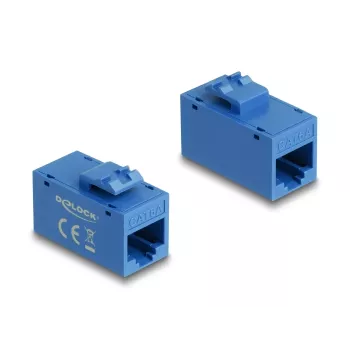 Keystone modul DELOCK 90642 — plochý RJ-45 modul, modrý, 16,2×30×20,5 mm