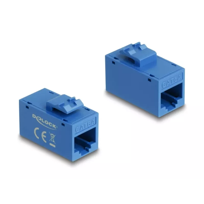 Delock 90642 modul Keystone RJ45 samica na RJ45 samicu, Cat.6A UTP, modrý