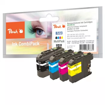 Peach 319370 atramentová kazeta 4 ks kompatibilná čierna, azúrová, purpurová, žltá