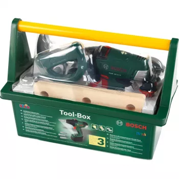Theo Klein 8520 Bosch Toolbox I s množstvom náradia I vrátane akumulátorového skrutkovača na batérie