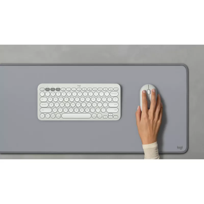 Logitech Pebble 2 Combo Set, biela, bezdrôtová, nemecká, 920-012204