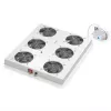 ROLINE 19-palcová strešná ventilátorová jednotka so 6 ventilátormi a termostatom, oceľové puzdro, sivá