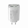 CANYON nabíjačka OnCharge 65RC s integrovaným USB-C káblom 65W, 1x PD, 1x QC, EU zástrčka, biela