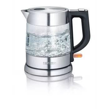 Severin WK 3468 Kanvica na vodu 1 l 2200 W čierna, nehrdzavejúca oceľ, transparentná