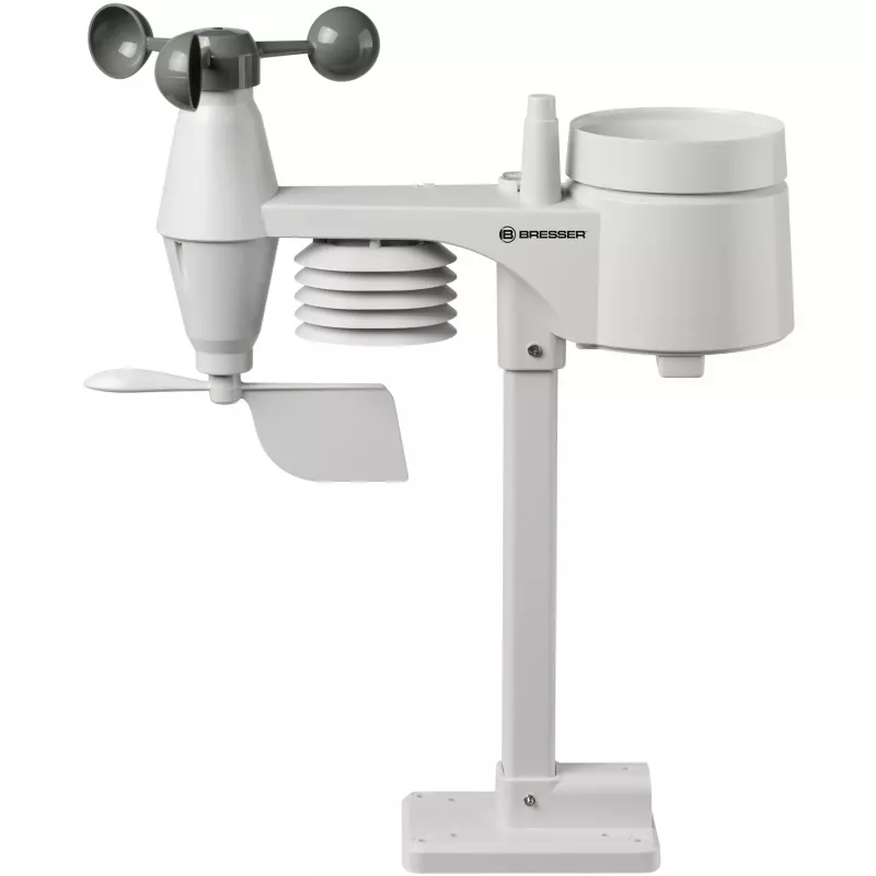 Bresser 7002580 Weather Center 5-in-1 digitálna meteostanica Wi-Fi s profesionálnym senzorom, displej 5,7″, sieťové napájanie, čierna