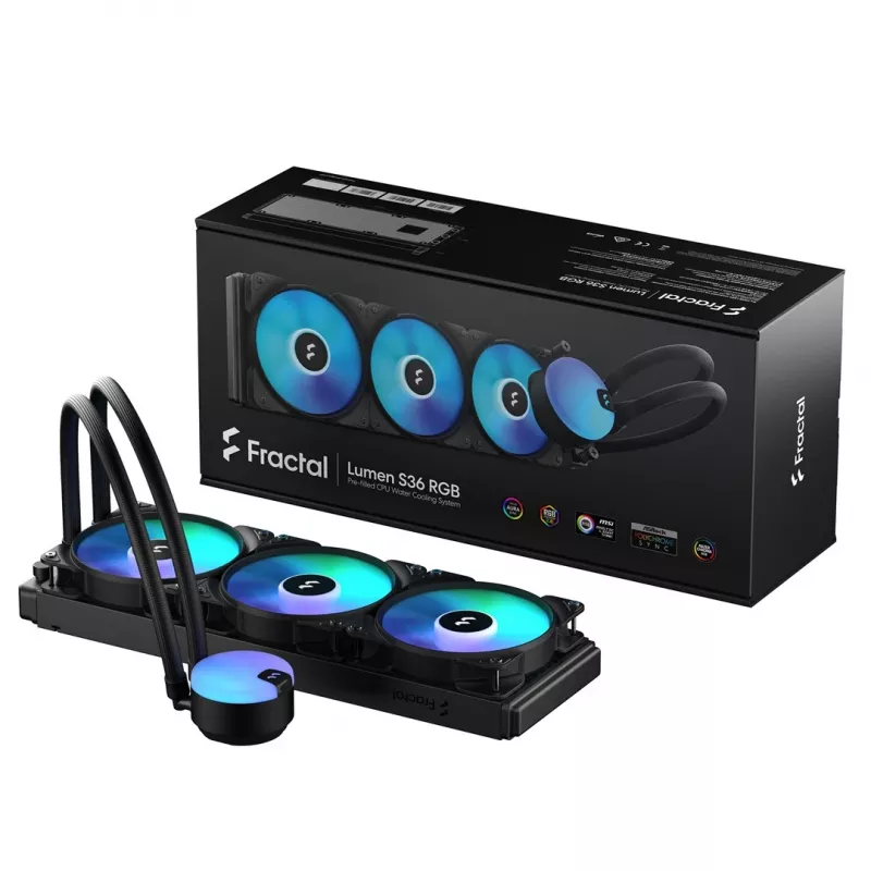 Fractal Design Lumen S36 v2 RGB procesorový all-in-one kvapalinový chladič 12 cm čierna 1 ks