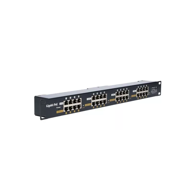 Extralink Gigabit PoE injektor 16 port 16x 1000Mb/s RJ45, Rackmount