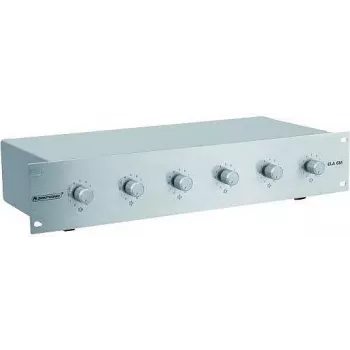 Zosilňovač/regulátor zónovej úrovne Omnitronic ELA 6M-zónový LS regulátor 5W, 6-zónové riadenie hlásenia/úrovne, výstup 5 W