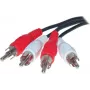 Audio kábel S/CONN 2 x 2 Cinch 2,5 m čierny červený biely konektor samec konektor samec